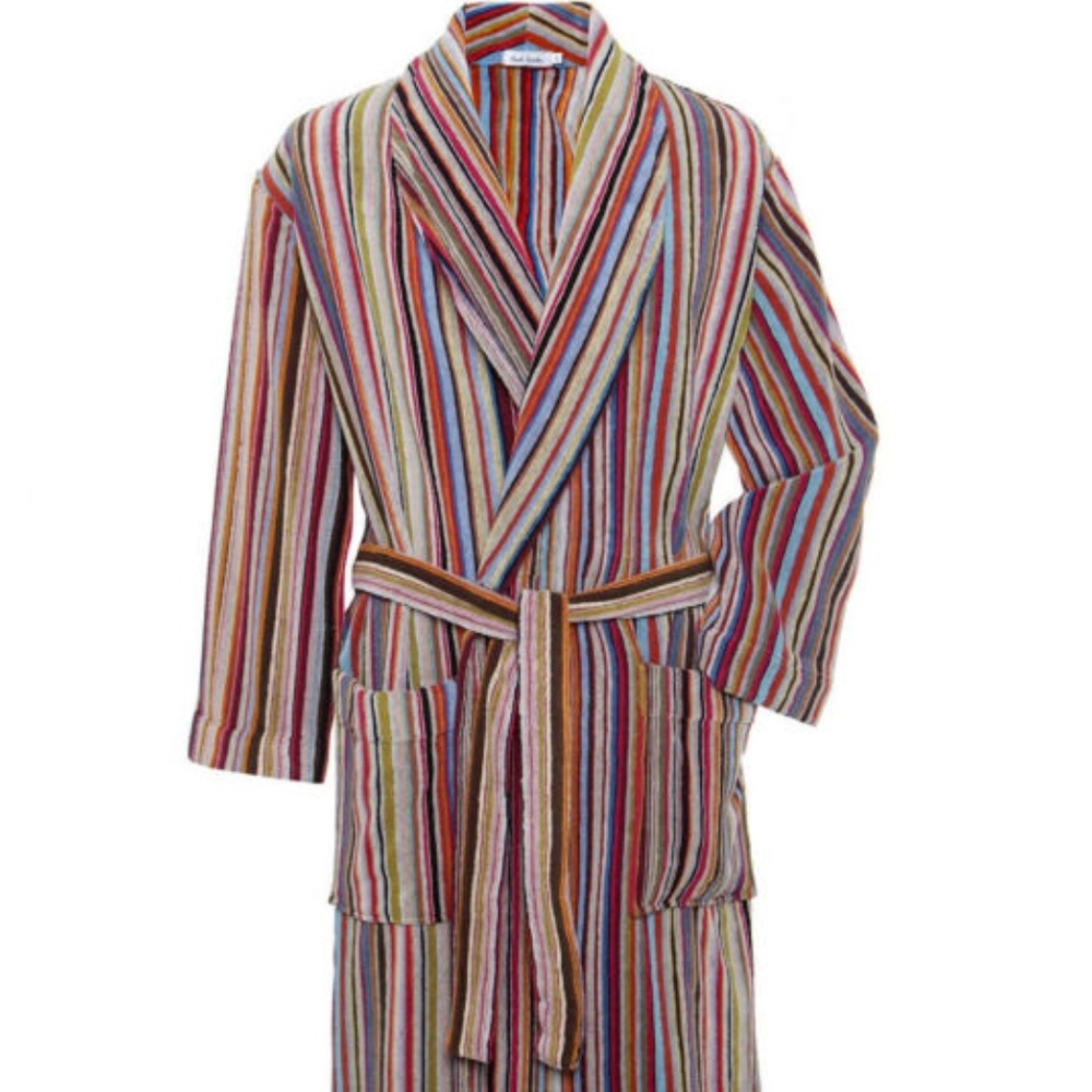 PAUL SMITH SIGNATIRE STRIPE MEN'S BATHROBE XL